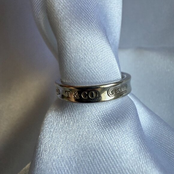 Tiffany & Co. 1837 Narrow Sterling Silver Ring, Sv 925 Stacking Band, Size 4.5 - Picture 4 of 7